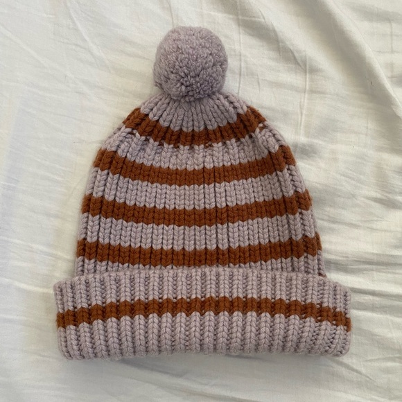 Madewell Other - BRAND NEW Madewell Stripe Pompom Beanie